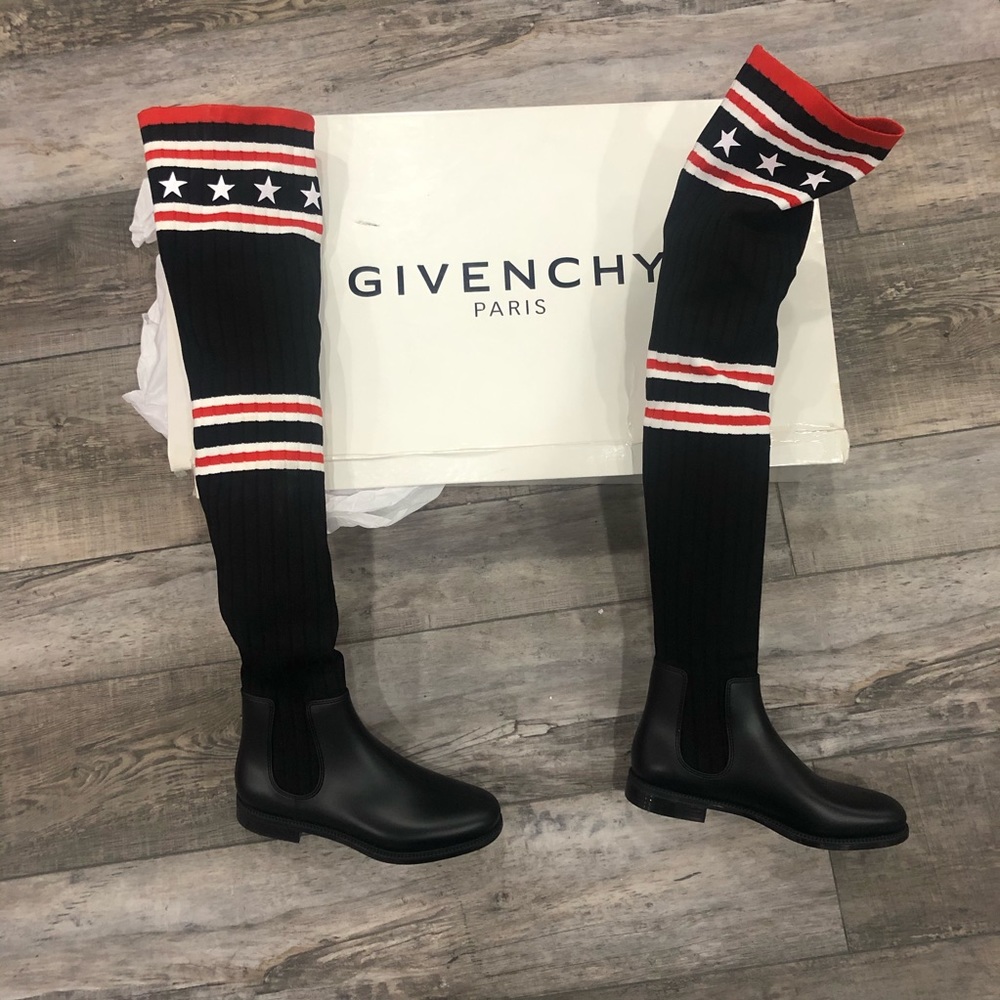 Givenchy Black and Red Thigh High Boots ❤️